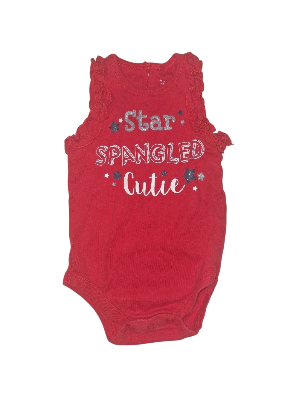 Red "Star Spangled Cutie" One-Piece Bodysuit